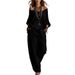 Women's Off-Shoulder Wide Leg Pants Set Cotton Linen Loose Fit Two-Piece Outfit For Casual Occasions_ecoleips.com