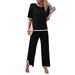 Diyun European And American Resort Style Short Sleeve Sweater Straight Long Pants Set Women's Clothing 2025 Fall/Winter_ecoleips.com
