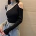 Purely Desirable Half-high Collar Color-blocked Base Shirt, New Spring Korean-style Trendy Niche Slim-fit Knit Top With_ecoleips.com