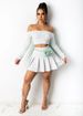 YZ1250 Women's Sexy Fashion Wrap Chest Ruched Skirt Waist-Exposing Spring Summer Two-Piece Set_ecoleips.com