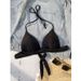 Women's Halter Neck Tie Up Bikini Swimsuit American Style Sexy Spring Beach Top Fashion_ecoleips.com
