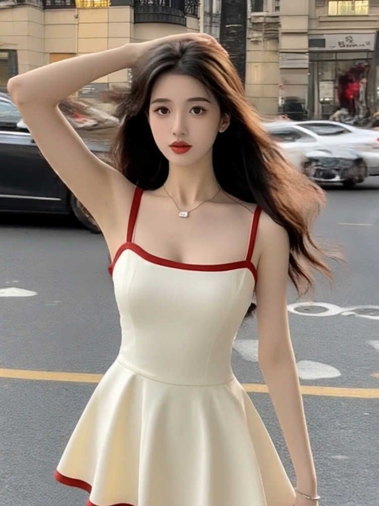 2025 New Korean Style Versatile Slimming Strap Dress Women's Design Sensible Slim Fit Short Wrap Around Skirt Casual Wear_ecoleips.com