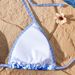 Women's Clothing Women's Style Swimsuit Blue White Porcelain Print Backless Halter Neck Bikini Three Piece Sexy_ecoleips.com