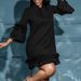 C8570 European And American Plus-size Women's Clothing 2024 New Foreign Trade Solid Color Elegant Ruffle Sleeve Tie-up_ecoleips.com