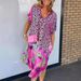 Summer Fashion Women's Loose Dress Half Open Collar Printed Trade Clothing_ecoleips.com