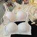 girl Japanese Style Plaid For Women, Small Chest, Gathered, Comfortable, Thin, Wireless, Student Lace Bra_ecoleips.com