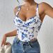 Floral Print Slim Fit Fishtail Camisole Top Sexy Hot Girl Vest Women's Clothing_ecoleips.com