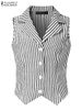 Fashion Summer Sleeveless Stripe Tanks Tops 2025 ZANZEA Office Lady Blouses Women Shirt Stylish Holiday Tees Irregular Hem Camis_ecoleips.com