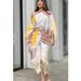 Women's Clothing Spot new printed lantern sleeve loose top tassel hem skirt women's two pieces_ecoleips.com