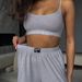 Foreign Trade Summer New Women's Fashion Suspender Vest Two-piece Set Sports Knitted Wide-leg Trousers Set_ecoleips.com