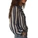 Women's Bohemian Striped V-Neck Flounce Blouse - Slim Fit Casual Loose Shirt (S-XXL, 3 Colors)_ecoleips.com