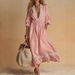 2026 European And American Independent Site Cross-Border Vacation Western Bohemian Beach Lace Patchwork Dress_ecoleips.com