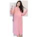 Autumn New Korean Fashion Loose Hooded Mid-Length Knitted Maternity Dress_ecoleips.com