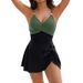 Women's Slim Fit One Piece Swimsuit Cross Back Quick Drying Solid Color European American Style Sexy Cross Border Design 2026_ecoleips.com