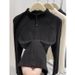 Women's Semi-High Neck Fleece Zip-Up Sweatshirt – Autumn Slim Fit Pullover With Dual Zippers (Purple/Charcoal/Black/Coffee/Beige, S-XL)_ecoleips.com