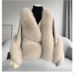 Luxury Sheepskin Motorcycle Jacket – Women's Winter Fox Fur Coat (S-XXL, Cocoa/Off-White/Light Gray/Dark Gray/Deep Khaki)_ecoleips.com