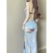 Women's Sexy Three Piece Bikini Swimsuit Set Push Up Bra Underwire Beach Vacation Long Dress Hot Spring Swimwear_ecoleips.com