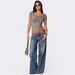 Women's Clothing Loose Wide Leg Fashion Printed Denim Trousers Ladies Jeans_ecoleips.com