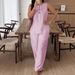 Women's Fashion Comfortable Loose Top Wide Leg Pants Cotton Linen Set Casual Clothing_ecoleips.com
