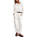 European American Cross-border Two-piece Set: Long-sleeved Knitted Top, Sweater, And Sweatpants Set, Sportswear Casual_ecoleips.com