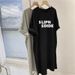 Dress Women 2025 Summer New Simple Letter Printed Casual Plus Size Loose Short Sleeved Dress_ecoleips.com
