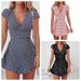 Floral Print V-Neck Bodycon Sundress - Stretch Chiffon Sleeveless Dress For Women, Casual Bodycon Fit_ecoleips.com