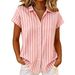 Women's Casual Striped Shirt Top Summer New Arrivals Fashion Trendy Clothing_ecoleips.com