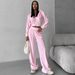 "Elegant Velvet Women's Casual Tracksuit Set - Soft Lounge & Streetwear Outfit For Gym, Yoga & Daily Wear (Pink, Black, Sky Blue, S/M/L)"_ecoleips.com