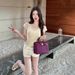 Women's Slim Fit Lace Trim V Neck Short Sleeve T-Shirt Knitted Base Top Thin Summer Inner Layer_ecoleips.com
