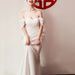 Women's Clothing Simple Forest Style Welcoming Wedding Dress White Slim Satin Fishtail Dress_ecoleips.com