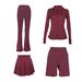 Women's Four Piece Set Slim Fit Elastic Fit Sports Yoga Jacket Flared Pants Shorts Skirt Sportswear_ecoleips.com