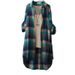Spring/Summer New Medium-Length Korean-Style Shirt With Checkered Pattern, Women's Loose-Fitting Long-Sleeved Sun-Protec_ecoleips.com