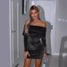 Verve 2025 New Women's Fashion Solid Color Sexy Strapless Off-Shoulder Bodycon Velvet Dress_ecoleips.com