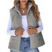 Aria Basics Europe America 2024 Autumn/Winter Corduroy Vest With Pockets, Zipper Front, Pleated Women's Cotton Coat, Casual_ecoleips.com