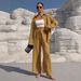 Spring Fashion Collection: Stylish Plus Size Women's Long-Sleeved Cardigan Two-Piece Set With Casual Solid Color Design_ecoleips.com