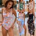 Women’s Clothing New Small Floral One Piece Swimsuit Female Swimsuit Suit One Piece Swimsuit_ecoleips.com