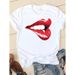 Foreig Trade Wome's Clothig, Europea Ad America Style, Simple Roud-eck Heart-prit Short-sleeve T-shirt For_ecoleips.com