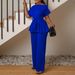 Audday D3206 Women's Clothing 2025 Summer Solid Color Tie Top High Waist Wide Leg Pants Fashion Casual Set_ecoleips.com