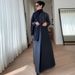 Muslim Outerwear New British Retro Motorcycle Embroidered Jacket Long Robe Trench Coat Polyester Muslim Outerwear For Women_ecoleips.com