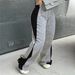 Women's Clothing Spring Autumn Winter Women's Clothing New Elastic Waist Color Matching All Match Straight Wide Leg Sweatpants Women_ecoleips.com