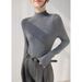 girl High-End Yangtze Yarn Water Ripple Seamless Full Wool Knitted For Women, Autumn And Winter Half High Collar Long Sleeve_ecoleips.com