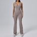 Women's Clothing Tight Yoga Nude Women Peach Sports Fitness Clothes Hip Lifting One Piece Yoga Clothes Flared Pants_ecoleips.com