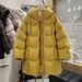 Women's Clothing Longline Quilted Jacket With Hood - Stylish Loose Fit Winter Coat In Soft Cotton Blend (Beige, Pink, Black, Yellow)_ecoleips.com