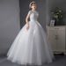 French Style Light Wedding Dress Elegant Princess Floor Length Stand up Collar Women's Summer Wedding Dress Forest Style_ecoleips.com