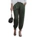 Suitable For All Seasons 2024 New High-Waisted Drawstring Cuffed For Women, Solid Color Versatile Elegant Long Casual Pants_ecoleips.com