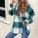 Women Urban Casual Outerwear New Stylish Loose‑Fit Plaid Hooded Coat For Daily Wear_ecoleips.com