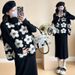 Autumn Winter New Korean Fashion Open Button Beaded Heart Vest 2-Piece Knitted Maternity Dress_ecoleips.com