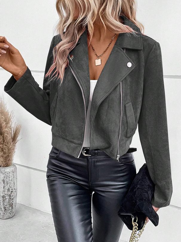 "Chic Suede Jacket For Women – Trendy Short Coat In Burgundy, Pink & Neutral Tones, Lightweight & Stylish For Fall/Winter"_ecoleips.com