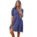 New European And American Women's Clothing For Cross-border Trade, Dress, Loose-fitting Solid Color, Collared,_ecoleips.com