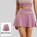 Women's Color Block Sports Skirt Nude Feel Faux Two Piece Running Fitness Yoga Short Anti Exposure Skirt_ecoleips.com